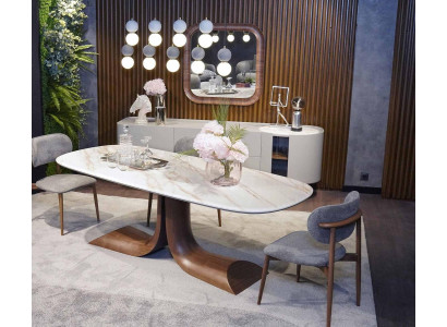 Luxury Complete Dining room Set 7-piece Ess Group Sideboard Mirror Dining table new