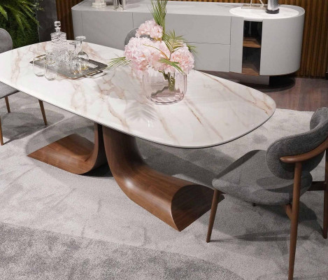 Luxury Complete Dining room Set 7-piece Ess Group Sideboard Mirror Dining table new
