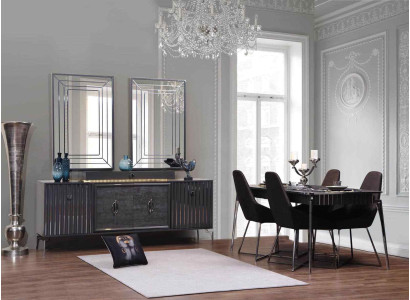 Luxury Dining room Set Dining table +6x Chairs +Sideboard with 2x Mirror 10 pieces
