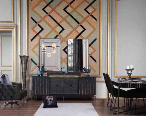 Luxury Dining room Set Dining table +6x Chairs +Sideboard with 2x Mirror 10 pieces