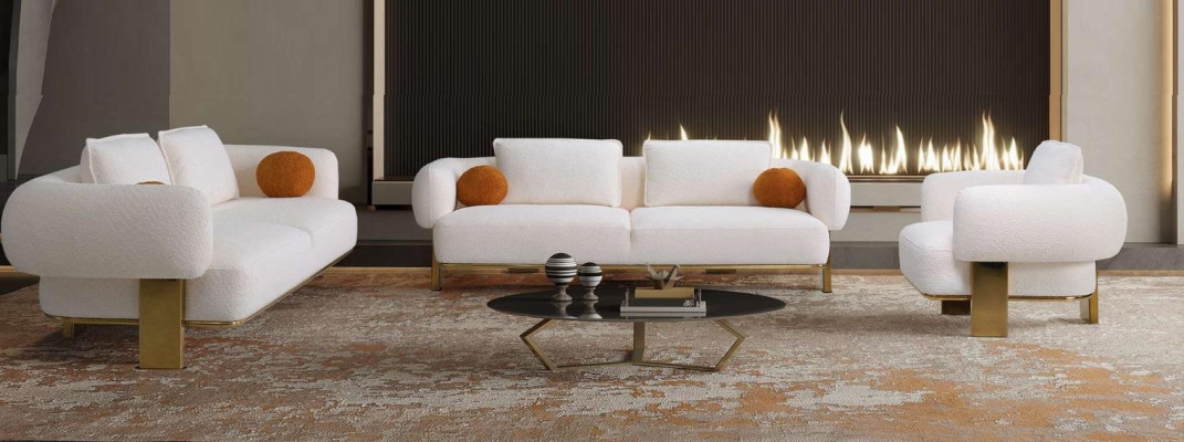 Sofa set 2x three-seater seat cushions couch set 3-piece design sofa new living room
