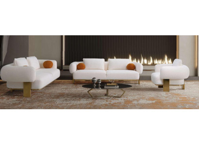 Sofa set 2x three-seater seat cushions couch set 3-piece design sofa new living room