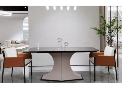 Dining table from natural wood stylish dining table white table in a modern style