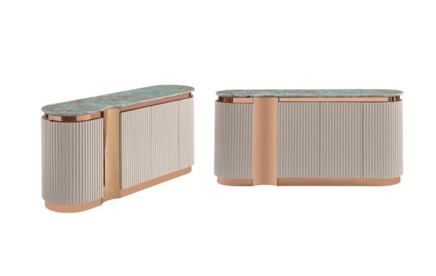 Stylish sideboard Chest of drawers Sideboard Mirror Wood Dining room Cabinets Set beige