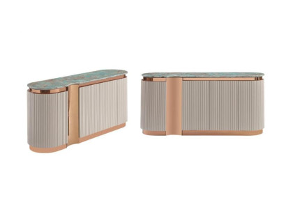 Stylish sideboard Chest of drawers Sideboard Mirror Wood Dining room Cabinets Set beige