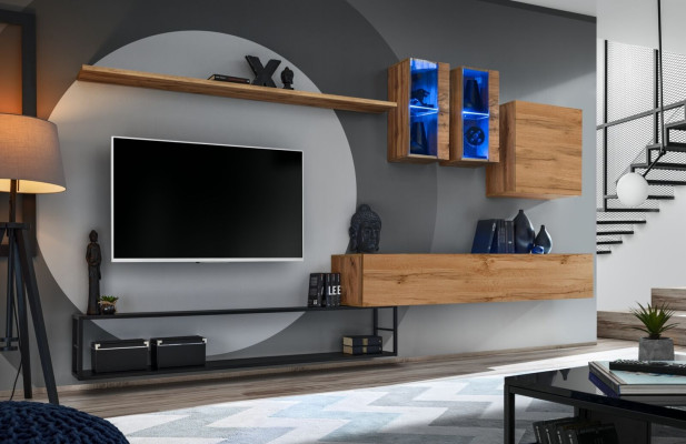 Wall unit Braun Designer Sideboard TV Lowboard Furnishings Luxus Complete e new