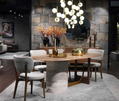 Design dining room set 5 pieces. Modern Furnishings Wood Table 4x Chairs Suite new