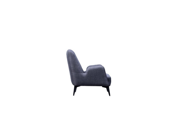 Designer Gray Armchair Luxury 1 Seater Upholstered Chair Textile Upholstered Armchair