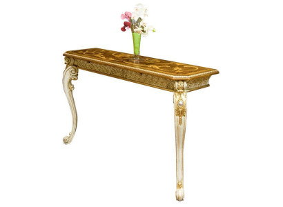 Console table country house style classic telephone tables gold look carved legs