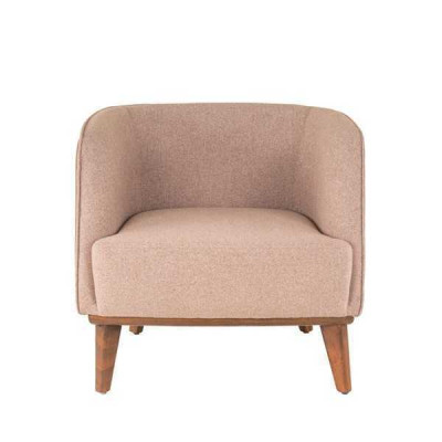 Beige Armchair Upholstery Living room Single Seat Designer Lounge Relax Chair