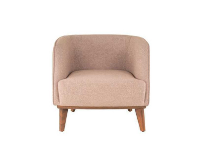 Beige Armchair Upholstery Living room Single Seat Designer Lounge Relax Chair