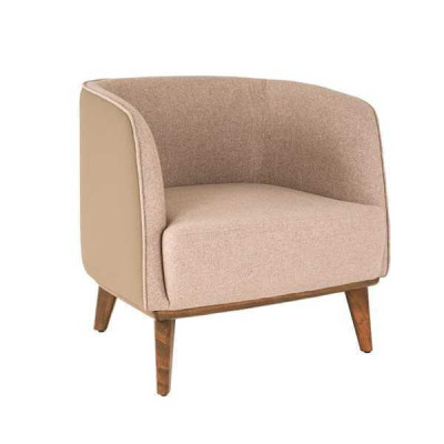 Beige Armchair Upholstery Living room Single Seat Designer Lounge Relax Chair