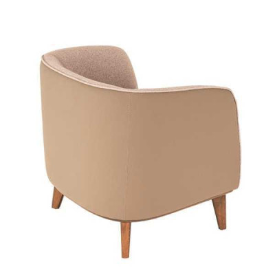 Beige Armchair Upholstery Living room Single Seat Designer Lounge Relax Chair
