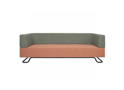 Two Tone Sofa Green 3 Seater Upholstery Living room Designer Couch