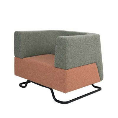 Modern Single Seater Green Armchair Upholstered Chair Office Furnishings Furniture
