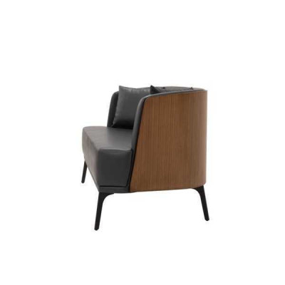Black Living room 2-Seater Upholstery Imitation leather Sofa 2-Seater Leather Couch