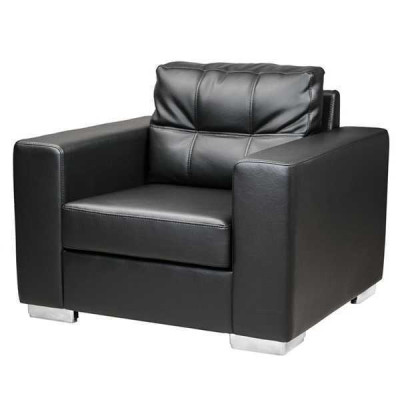 Black Armchair Imitation leather Single Seater Living room Relax New 1-Seater