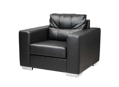Black Armchair Imitation leather Single Seater Living room Relax New 1-Seater