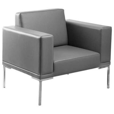Gray TV armchair, designer upholstered armchair, armchair, relaxation single-seater