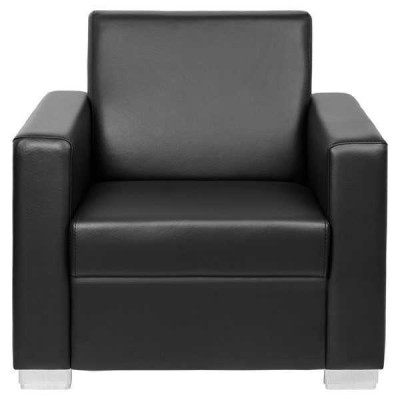 Black Leather Armchair Designer Upholstery Single Seater Living room Relax Seater