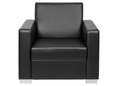 Black Leather Armchair Designer Upholstery Single Seater Living room Relax Seater