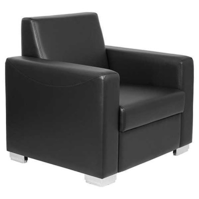 Black Leather Armchair Designer Upholstery Single Seater Living room Relax Seater