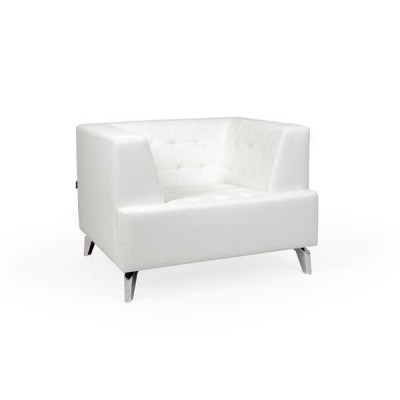 White Armchair TV Chair Lounge Single Seater Living Room Club Relax Chair