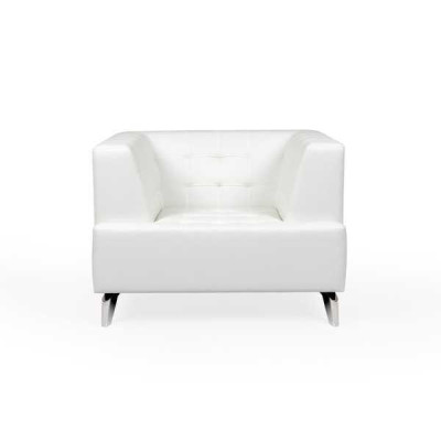White Armchair TV Chair Lounge Single Seater Living Room Club Relax Chair