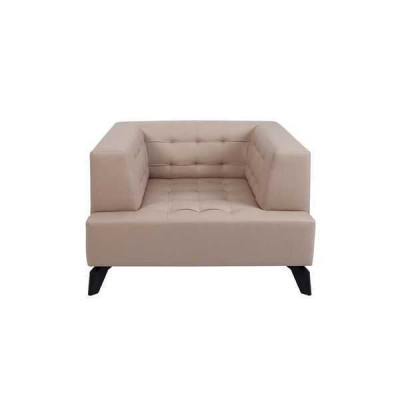 Luxury Beige Leather Chair Upholstery Lounge Single Seater Relax Club Chair Style