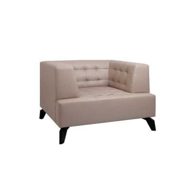 Luxury Beige Leather Chair Upholstery Lounge Single Seater Relax Club Chair Style
