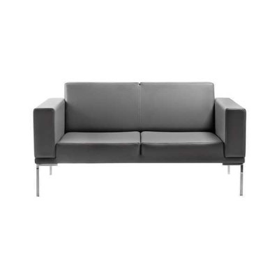 Gray office style 2-seater designer upholstered sofa imitation leather couches 2-seater
