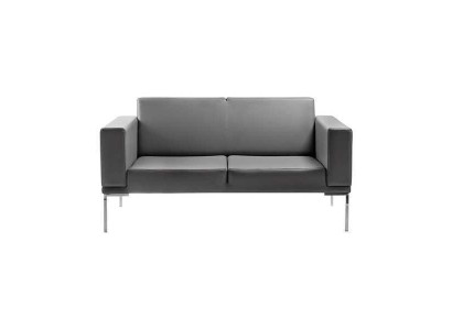 Gray office style 2-seater designer upholstered sofa imitation leather couches 2-seater