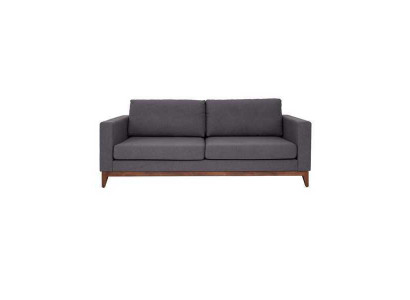 Gray Two-seater Designer 2-Seater Couch Living room Textile Upholstered Sofa
