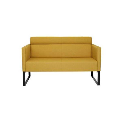 Yellow Living room Sofa Designer 2-Seater Couch Upholstery Leather Sofas new