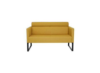Yellow Living room Sofa Designer 2-Seater Couch Upholstery Leather Sofas new