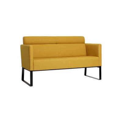 Yellow Living room Sofa Designer 2-Seater Couch Upholstery Leather Sofas new