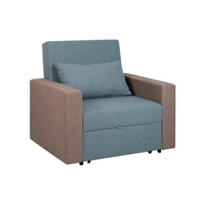 Blue armchair bed function living room single seater relax luxury club chair