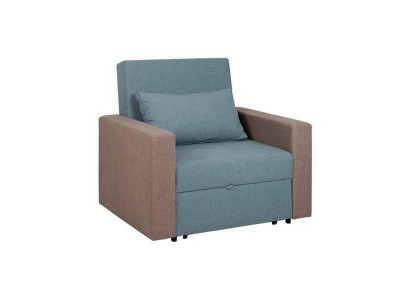 Blue armchair bed function living room single seater relax luxury club chair