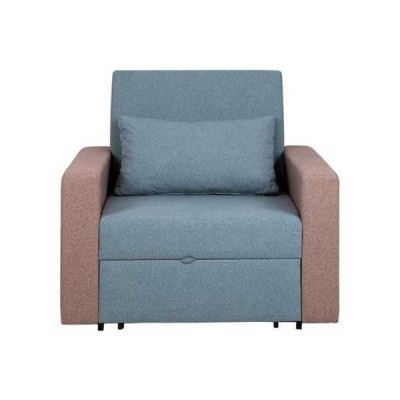 Blue armchair bed function living room single seater relax luxury club chair