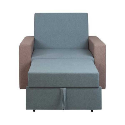 Blue armchair bed function living room single seater relax luxury club chair
