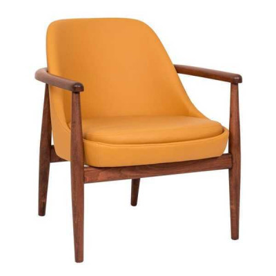 Designer Orange Upholstery Chair Dining chairs wooden frame single seater