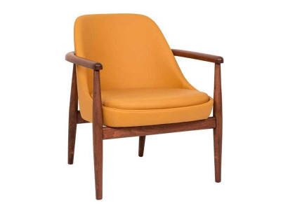 Designer Orange Upholstery Chair Dining chairs wooden frame single seater