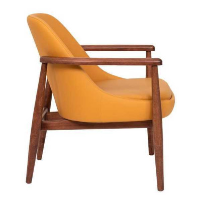 Designer Orange Upholstery Chair Dining chairs wooden frame single seater