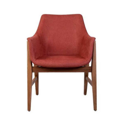 Modern armchair upholstered chair brown-red designer textile single-seater