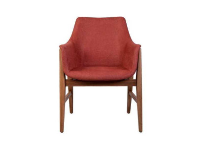 Modern armchair upholstered chair brown-red designer textile single-seater