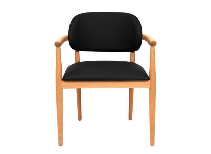 Black armchair designer dining room chair luxury single seater wooden furniture