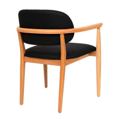 Black armchair designer dining room chair luxury single seater wooden furniture