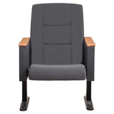 Gray Art Deco Armchair Luxury 1-Seater Theater Armchair Single Seater Textile