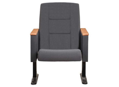 Gray Art Deco Armchair Luxury 1-Seater Theater Armchair Single Seater Textile