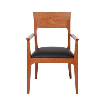 Brown Wooden Chair Designer Single Seater Dining Room Chair Luxury 1-Seater Furniture